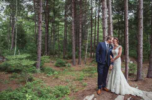 Hallie Gnatovich with her husband during their wedding